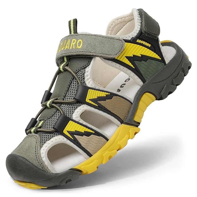 【新品】 [SAGUARO] サンダル キッズ スポーツ ビーチサンダル 子供用 マジック つま先保護 滑り止め 男の子 女の子 アウトドア 夏用 0