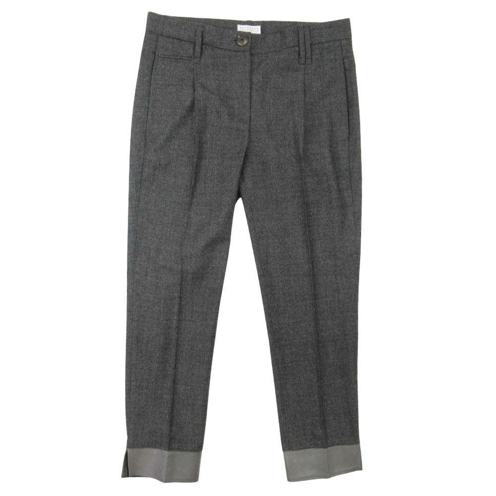 美品 Brunello Cucinelli ブルネロクチネリ レザートリム チェック