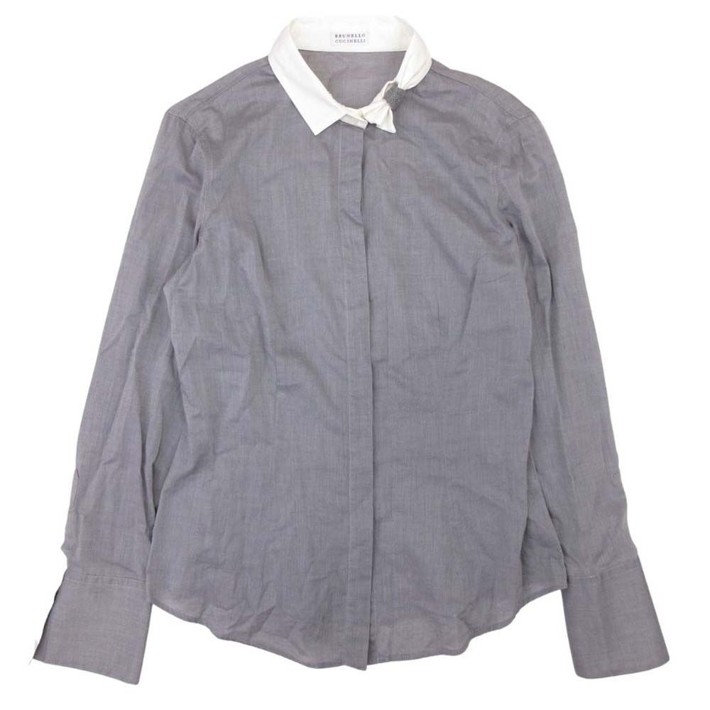 美品 Brunello Cucinelli ブルネロクチネリ クレリックシャツ ブラウス