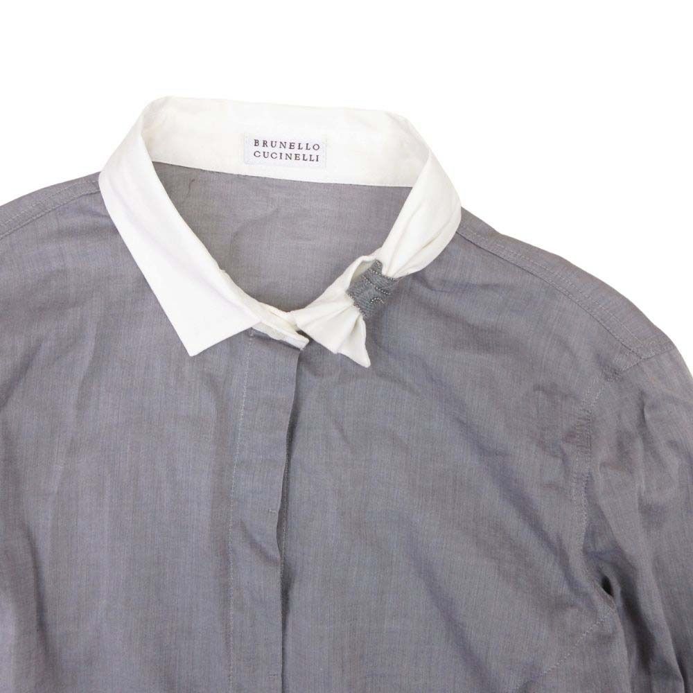 美品 Brunello Cucinelli ブルネロクチネリ クレリックシャツ ブラウス