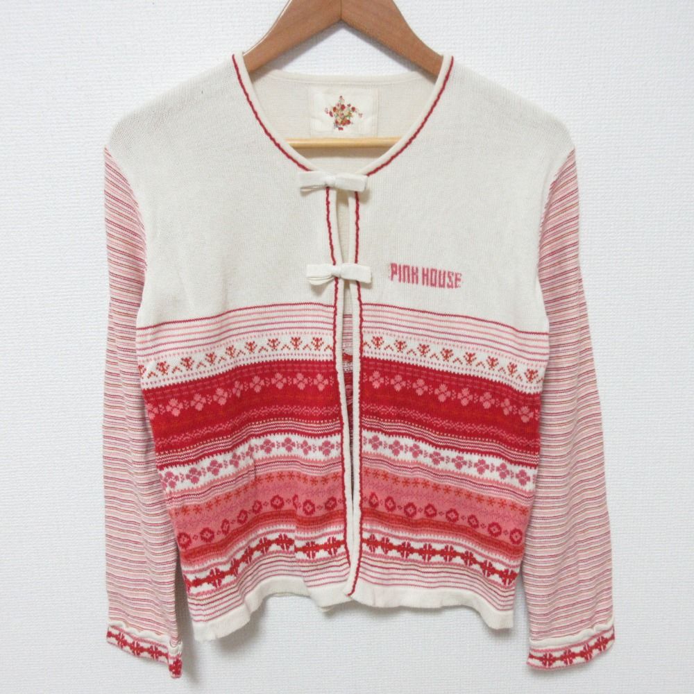 PINK HOUSE ノルディック柄カーディガン PINK HOUSE ピンクハウス ノルディック柄 ニット カーディガン サイズM