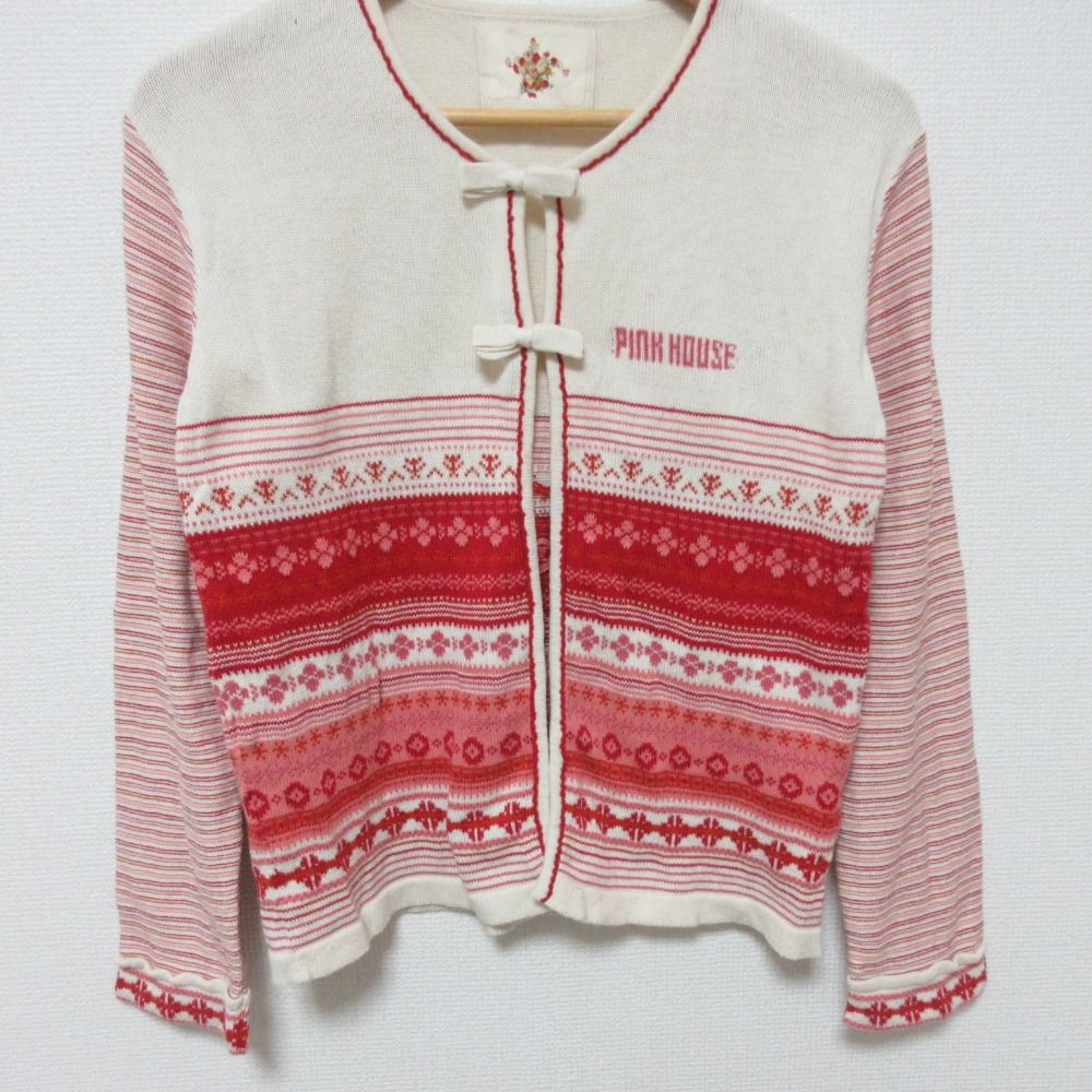 PINK HOUSE ピンクハウス ノルディック柄 ニット カーディガン サイズM