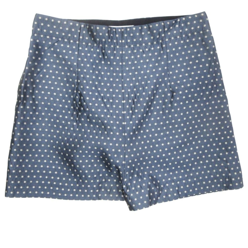 未使用 Christian Dior クリスチャンディオール シルク ショート パンツ ボトムス ドット 水玉 1F1P62A7631 サイズF36 青 ブルー レディース 古着 中古 USED 30,108円
