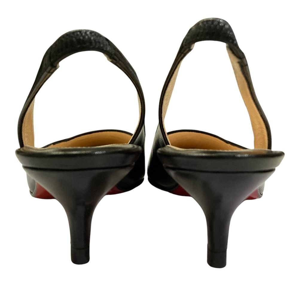 【希少】クリスチャンルブタン　チャンキーヒール　スリングバック　38 美品 Christian Louboutin クリスチャンルブタン スリングバック