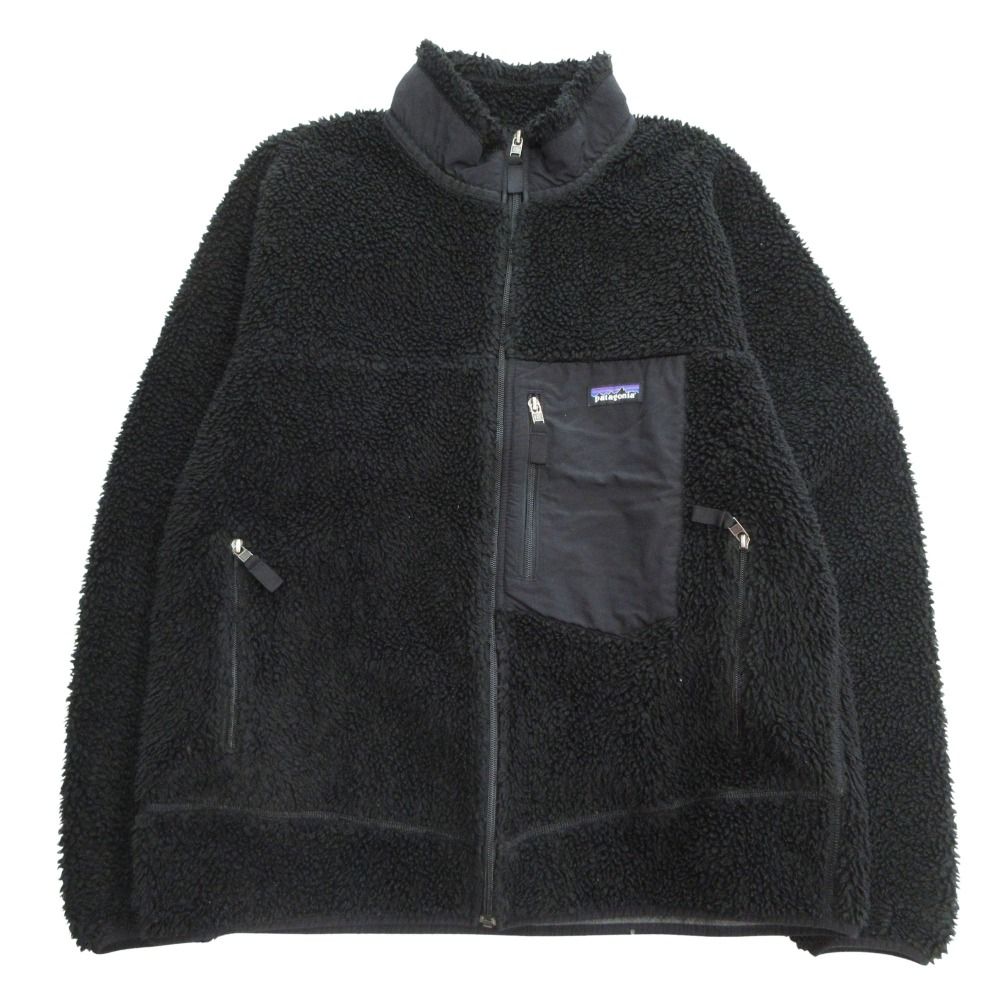 良品 patagonia パタゴニア 21AW クラシック レトロX ジャケット ブルゾン ボア ロゴ フリース 23056 XL 大きいサイズ ブラック メンズ 古着 中古 USED