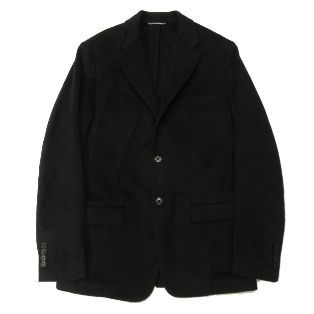 未使用 DIOR ディオール カシミヤ メルトン テーラード ジャケット ブレザー 無地 46 黒 ブラック メンズ 古着 中古 USED