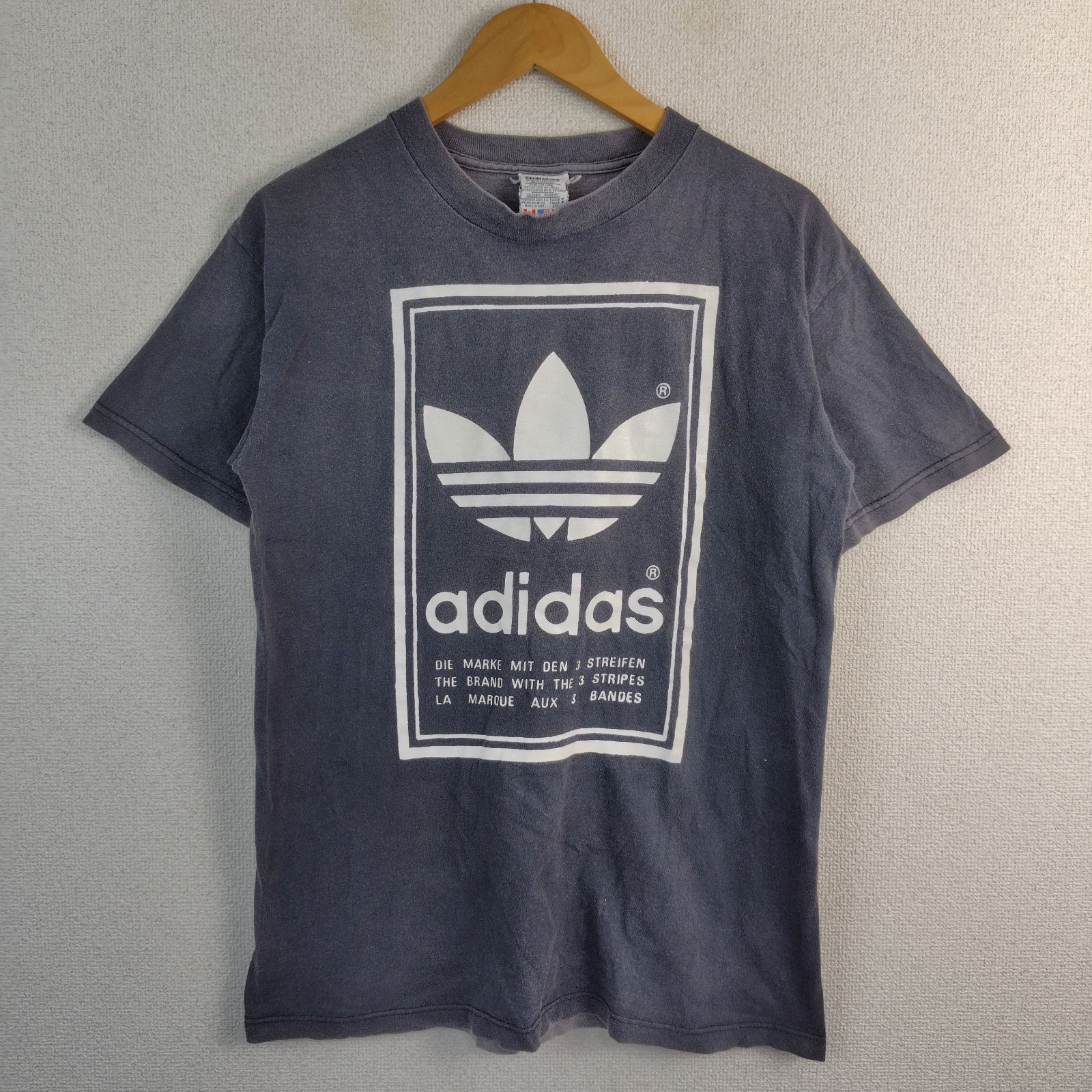 90s old adidas アディダス Tシャツ トレフォイルロゴプリント 