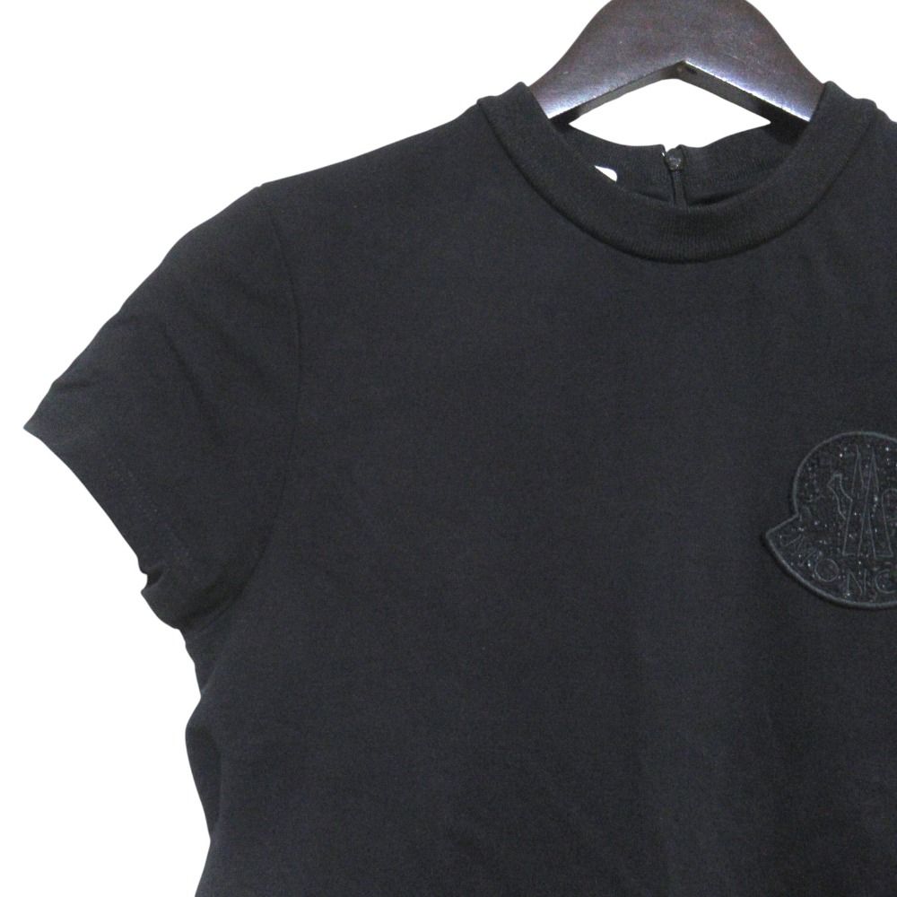 美品 MONCLER モンクレール ABITO ロゴワッペン ひざ丈 ツイード切替え