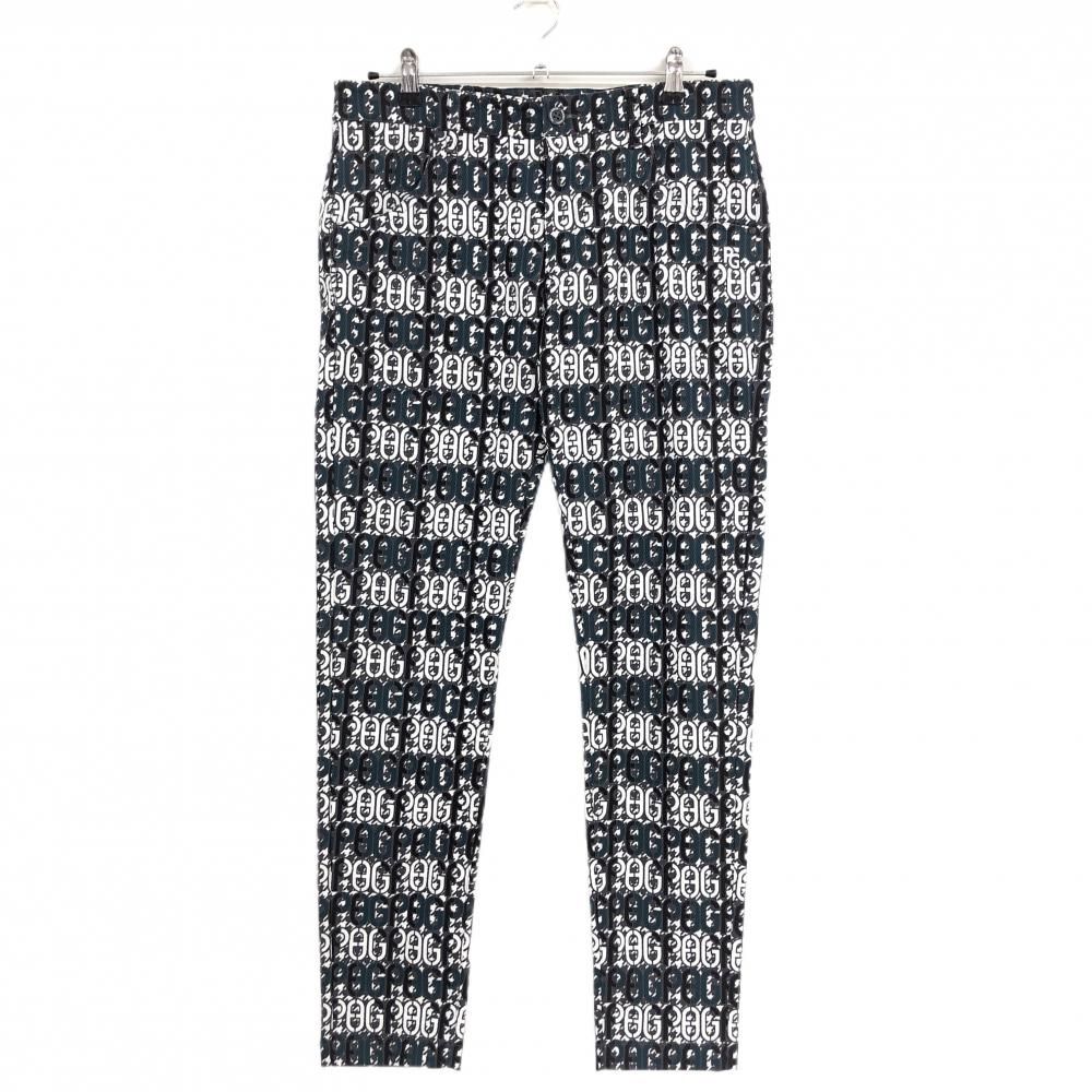 【超美品】パーリーゲイツ パンツ 白×グレー×黒 総柄 千鳥格子 ストレッチ メンズ 5(L) ゴルフウェア 2024年モデル PEARLY GATES