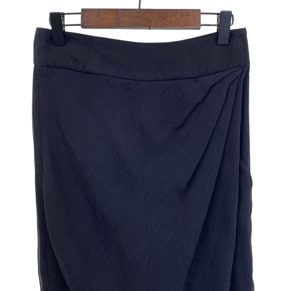 美品 GIVENCHY ジバンシィ シルク 楊柳 スカートパンツ スカパン ドレープ 36 ブラック レディース 古着 中古 USED