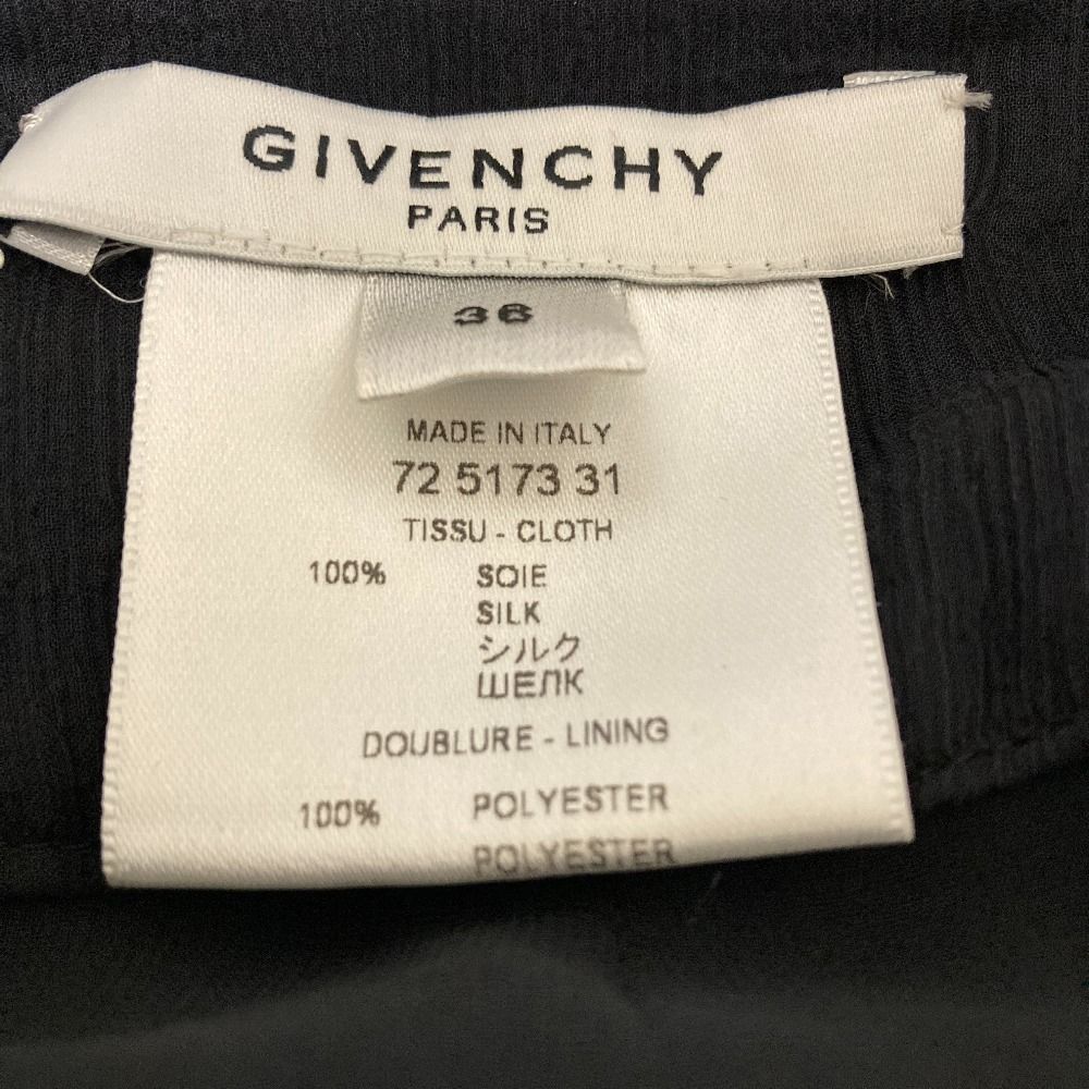 美品 GIVENCHY ジバンシィ シルク 楊柳 スカートパンツ スカパン ドレープ 36 ブラック レディース 古着 中古 USED