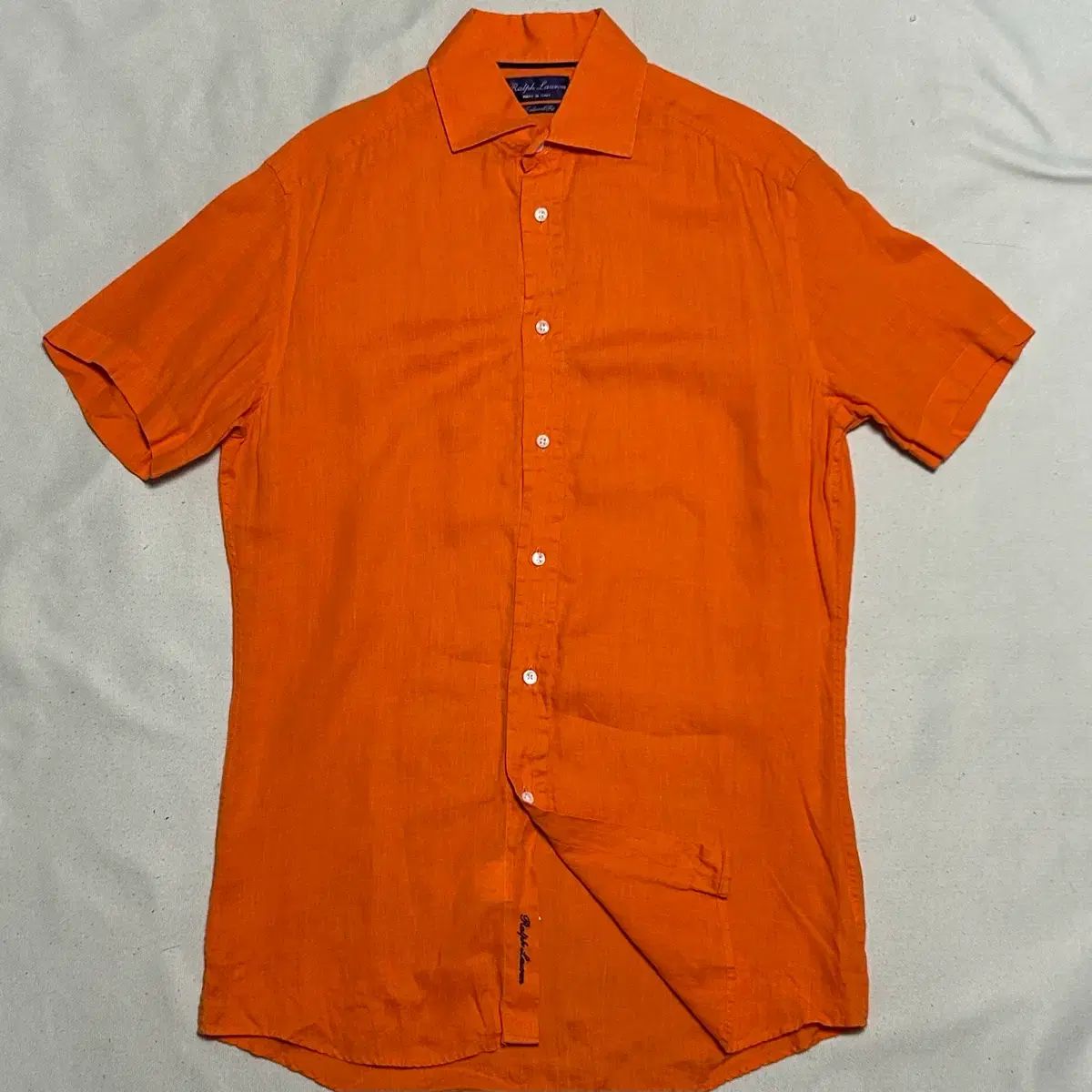 POLO RALPH LAUREN パープルラベル リネン 半袖 シャツ M