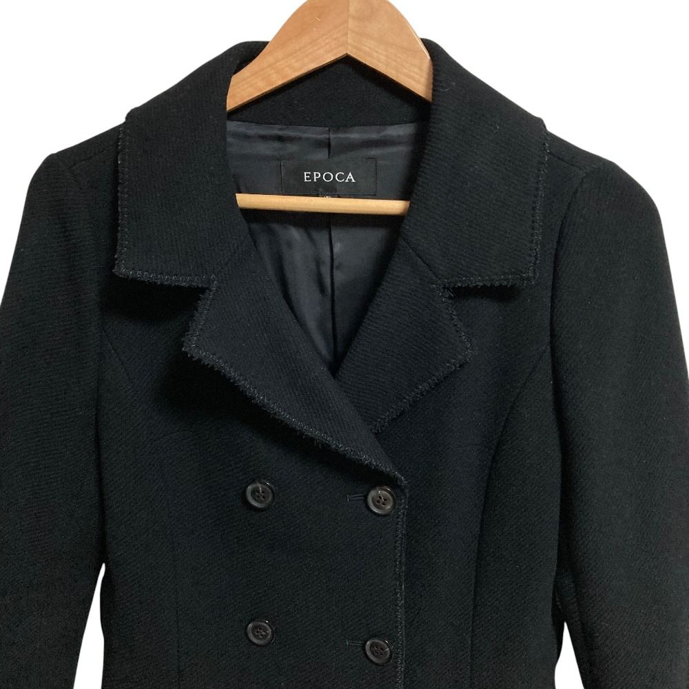 美品 EPOCA エポカ アンゴラブレンド ウール ダブルブレスト ロング