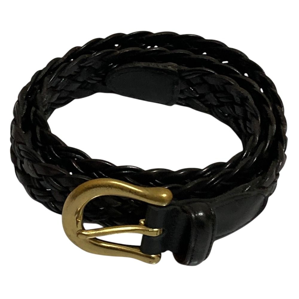 良品 COACH コーチ レザーメッシュベルト 3914 ブラック ゴールドカラー金具 レディース 古着 中古 USED 4,536円