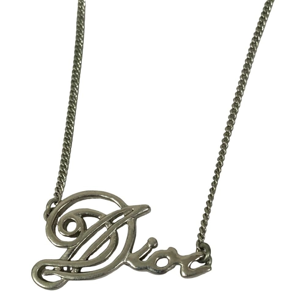 Christian Dior クリスチャンディオール ロゴネックレス シルバー 