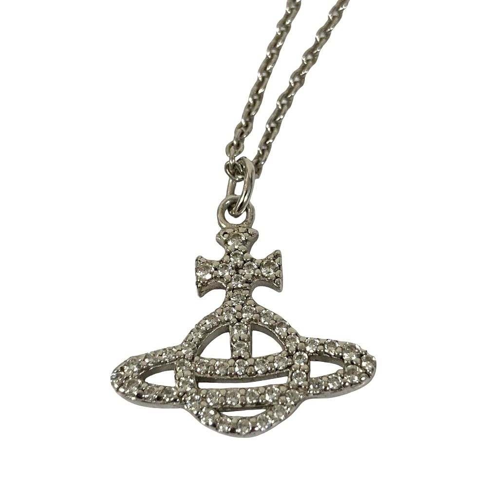 美品 Vivienne Westwood ヴィヴィアンウエストウッド SV925 プチオーブ チェーンネックレス ペンダント シルバーカラー レディース 古着 中古 USED