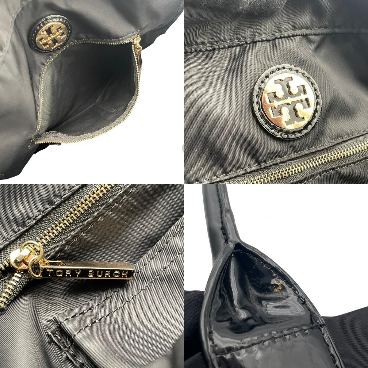 良品 トリーバーチ TORY BURCH エラ トートバッグ ナイロン エナメル