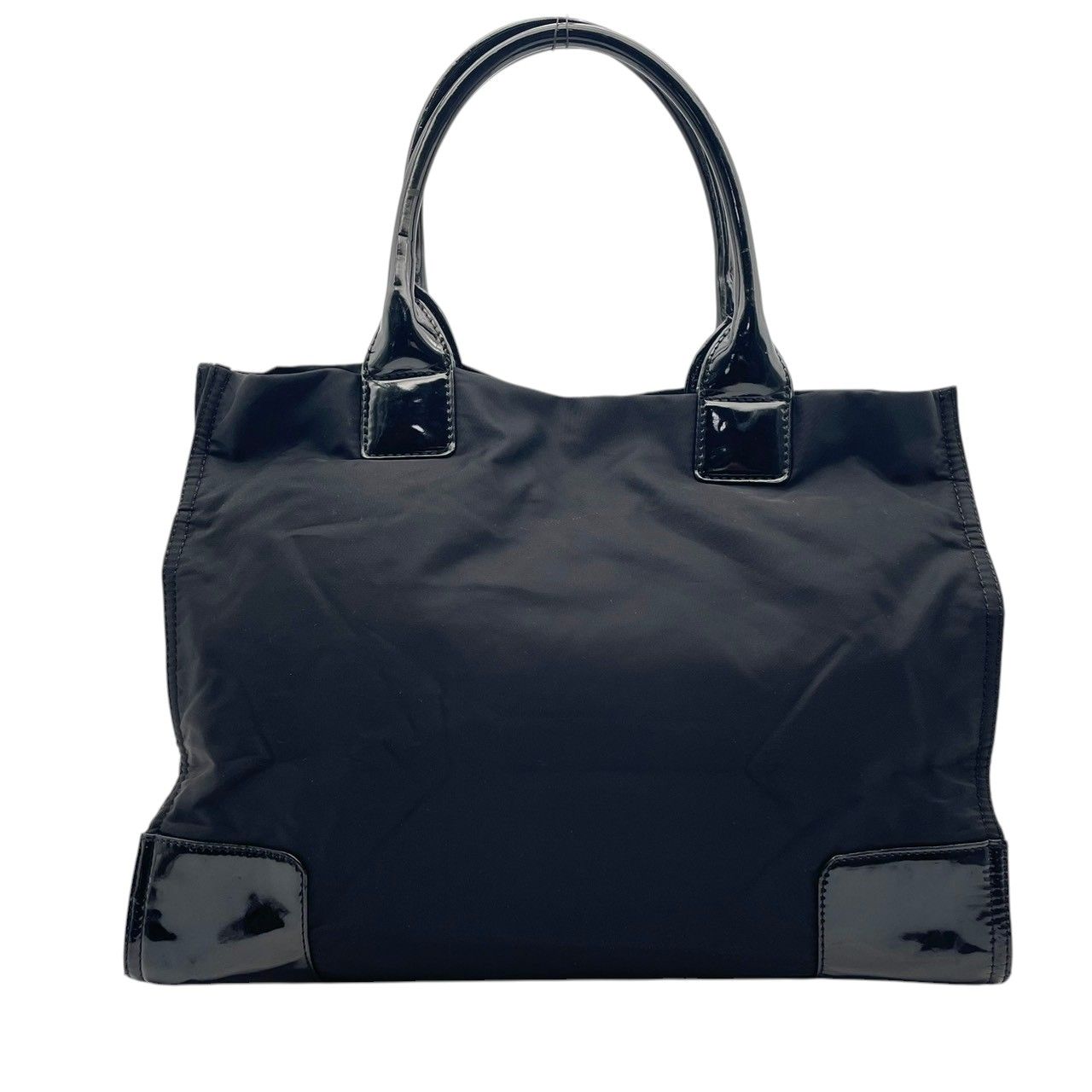 【美品】トリーバーチ トートバッグ パッファ エラ ナイロン デカロゴ ブラック 良品 トリーバーチ TORY BURCH エラ トートバッグ ナイロン エナメル