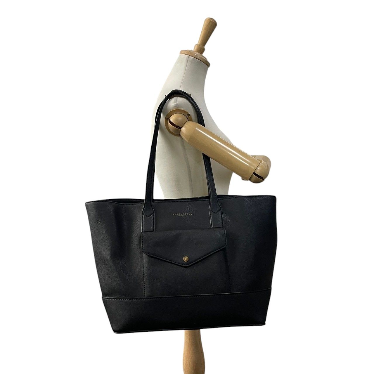 良品 マークジェイコブス MARC JACOBS トートバッグ レザー ブラック