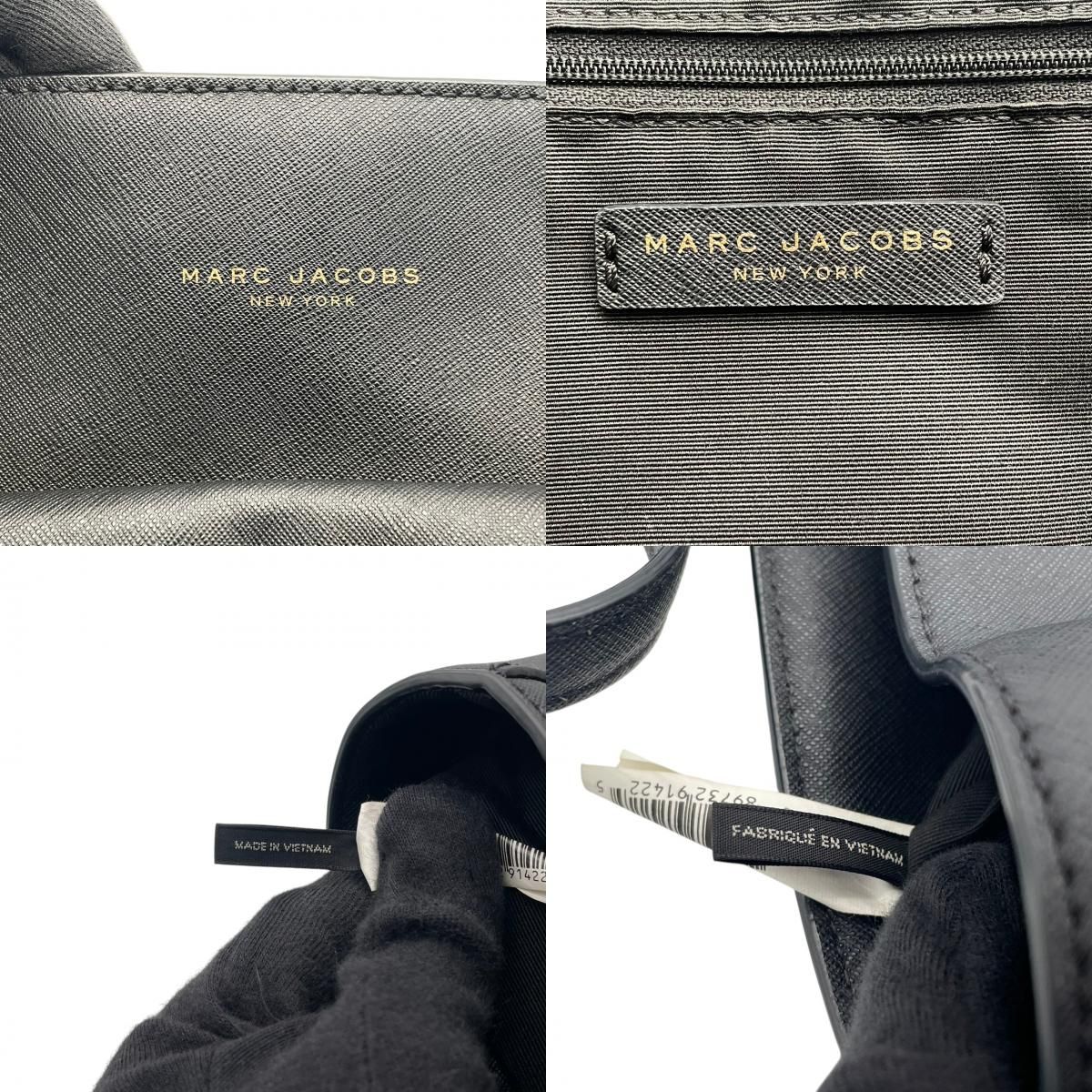良品 マークジェイコブス MARC JACOBS トートバッグ レザー ブラック 