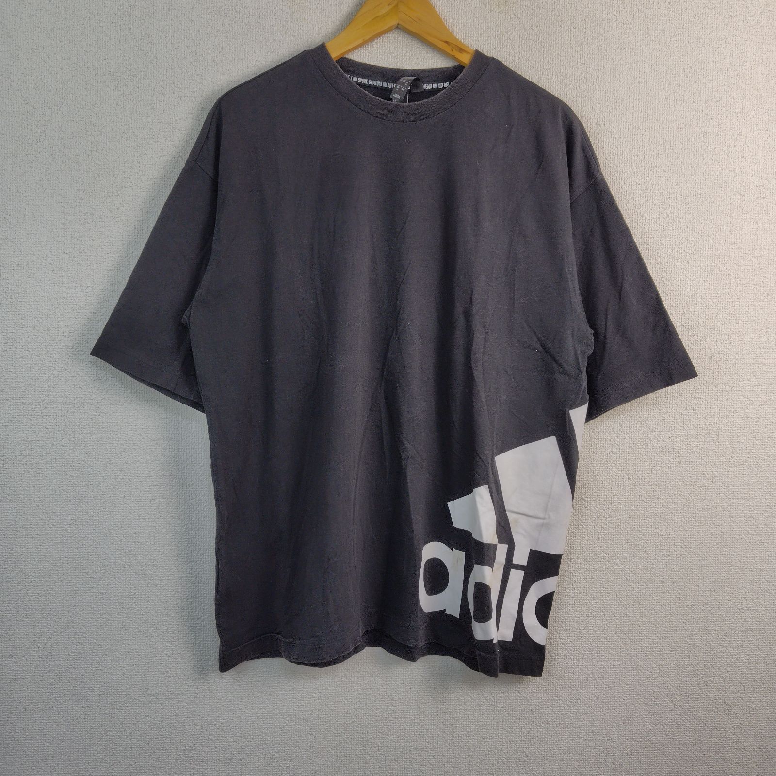 adidas アディダス ビッグロゴ Tシャツ パフォーマンスロゴ ブラック M 