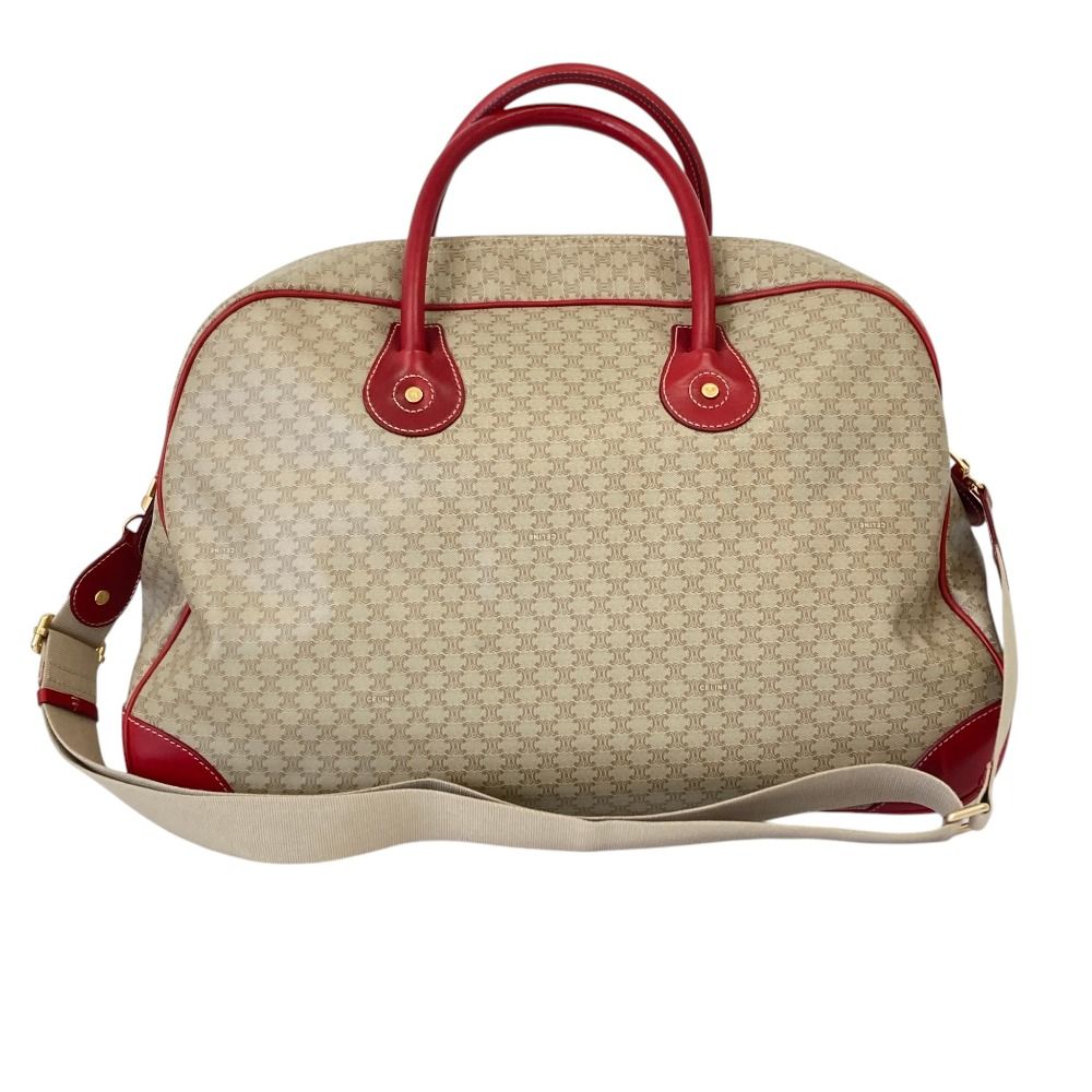 セリーヌ マカダム柄 CELINE | j_ 入手困難✨セリーヌ CELINE セリーヌ マカダム 2WAY ボストンバッグ W40 ショルダーストラップ パドロック 茶 ハンドバッグ 旅行バッグ ヴィンテージ 最落無