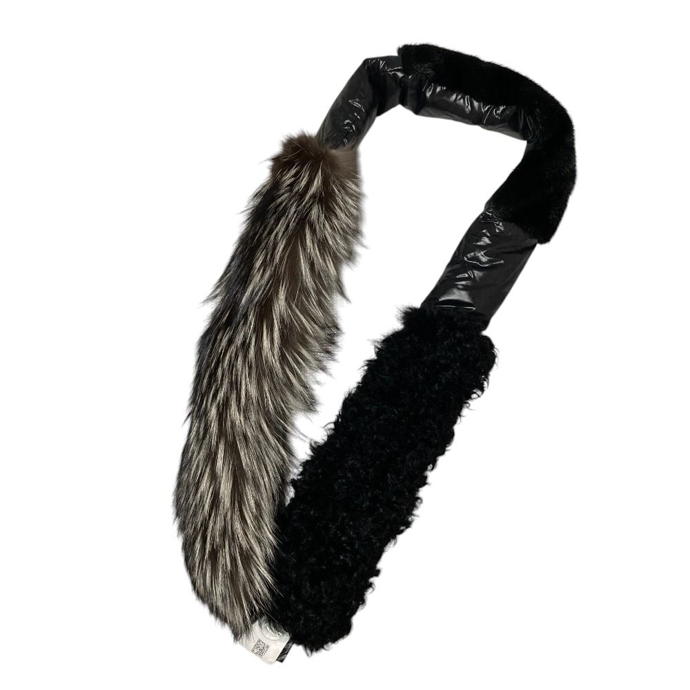 美品 MONCLER モンクレール SCIARPA ミックスファー ドッキング ダウン