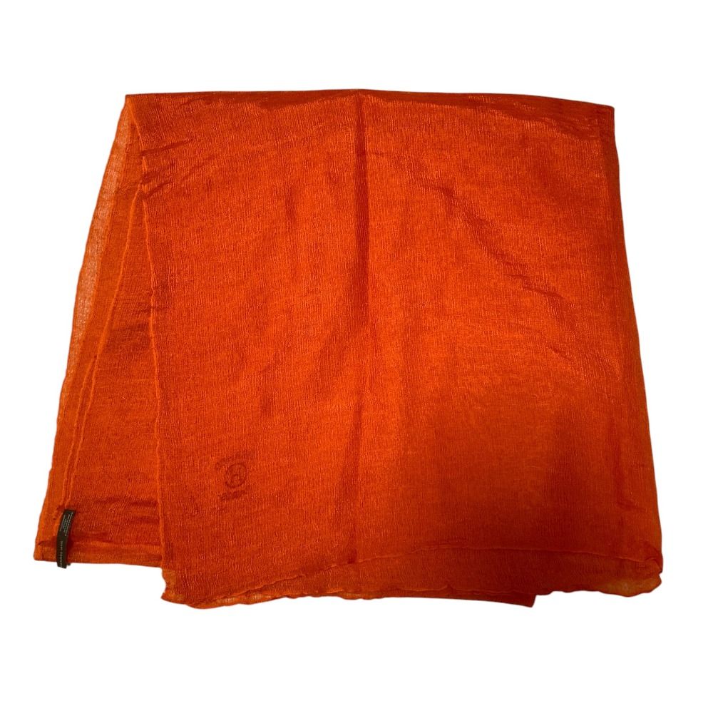 HERMES エルメス カシミヤ シルク シアーストール ショール オレンジ レディース 古着 中古 USED