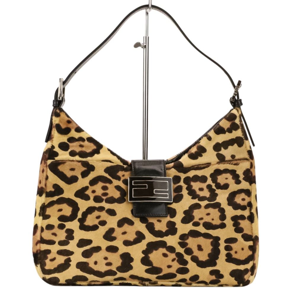 美品 FENDI フェンディ レオパード ハラコレザー マンマバケット ワン 美品 FENDI フェンディ レオパード ハラコレザー マンマバケット ワン