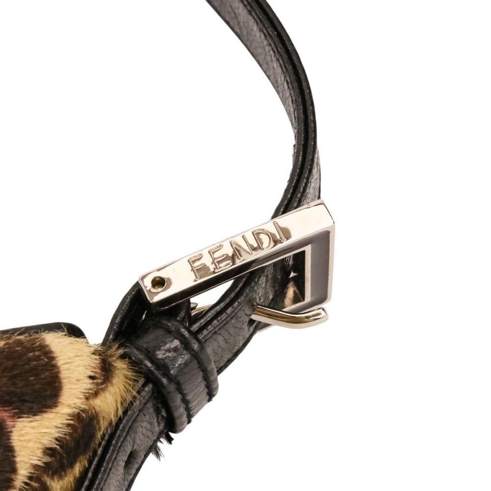 美品 FENDI フェンディ レオパード ハラコレザー マンマバケット ワン
