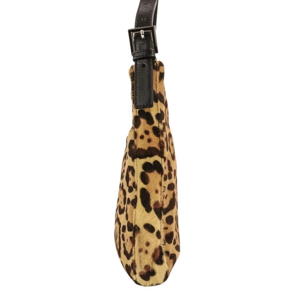 fendi ヒョウ柄　マンマバケット 美品 FENDI フェンディ レオパード ハラコレザー マンマバケット ワン