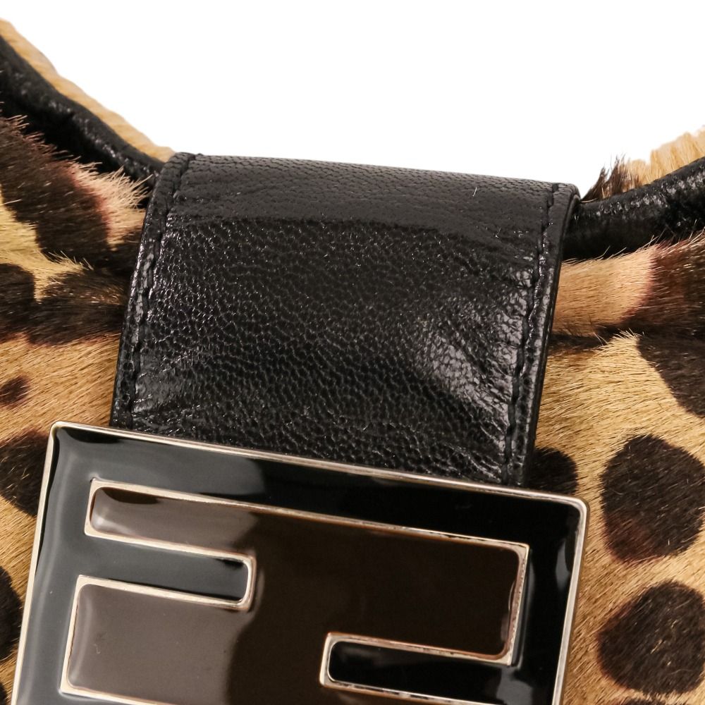 美品 FENDI フェンディ レオパード ハラコレザー マンマバケット ワン