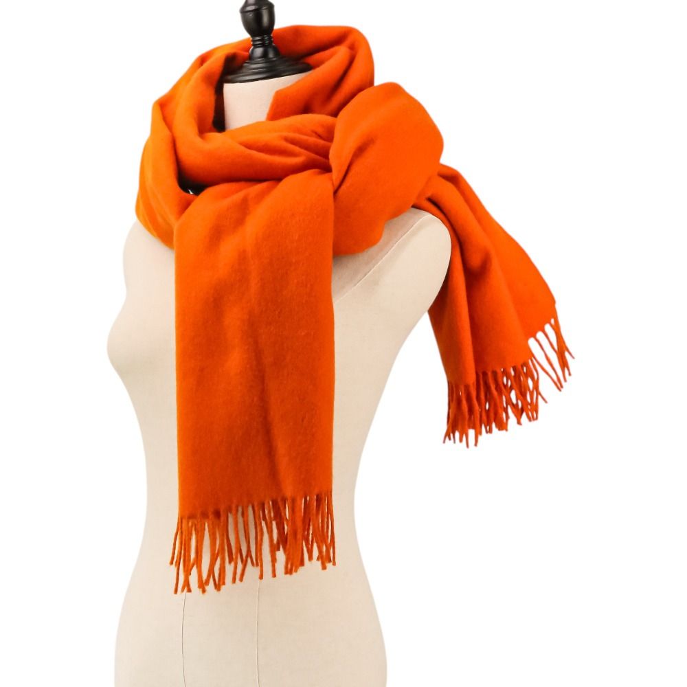 美品 Hermes エルメス カシミヤウール フリンジ大判ストール ショール