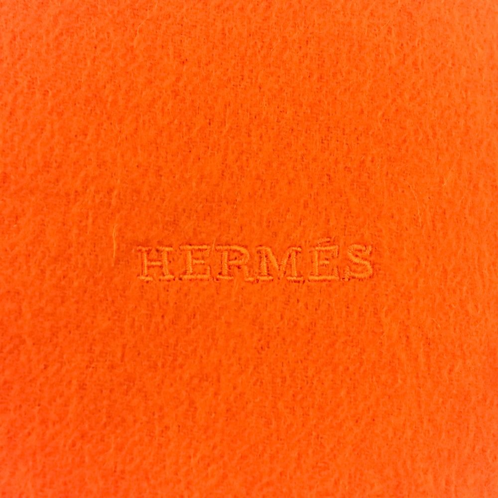 美品 Hermes エルメス カシミヤウール フリンジ大判ストール ショール