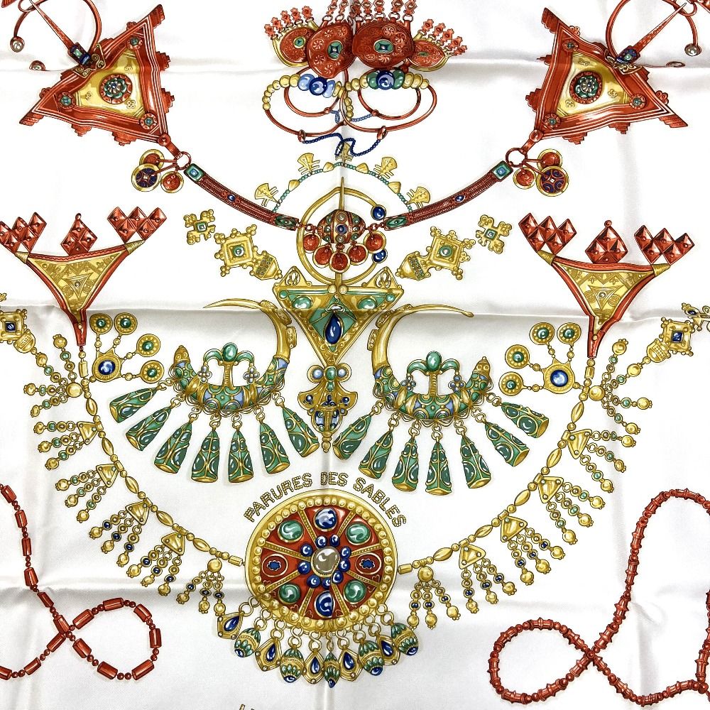美品 HERMES エルメス PARURES DES SABLES カレ90 砂漠のアクセサリー