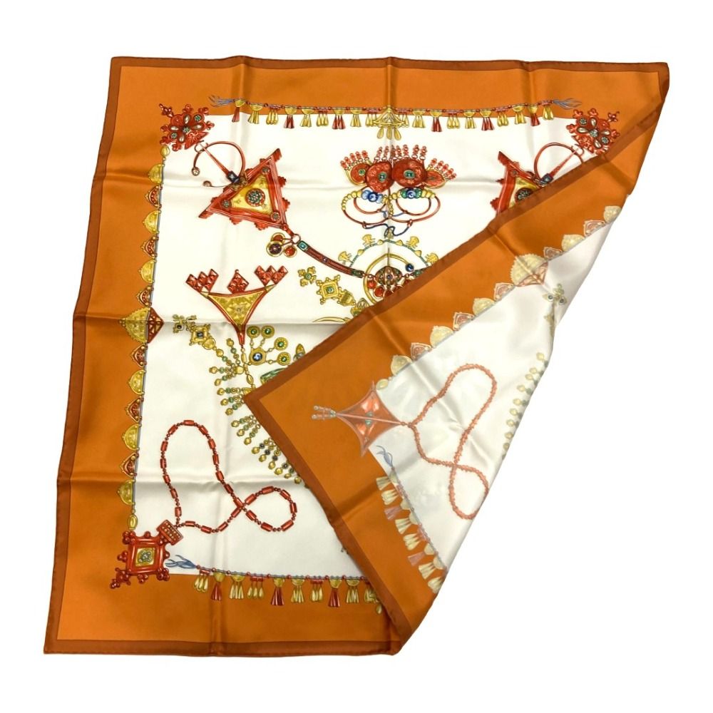 美品 HERMES エルメス PARURES DES SABLES カレ90 砂漠のアクセサリー
