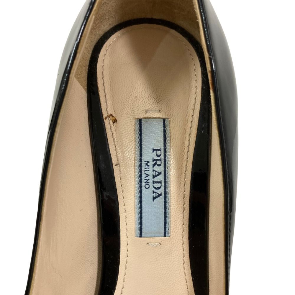 美品 PRADA プラダ パテントレザー ポインテッドトゥパンプス サイズ
