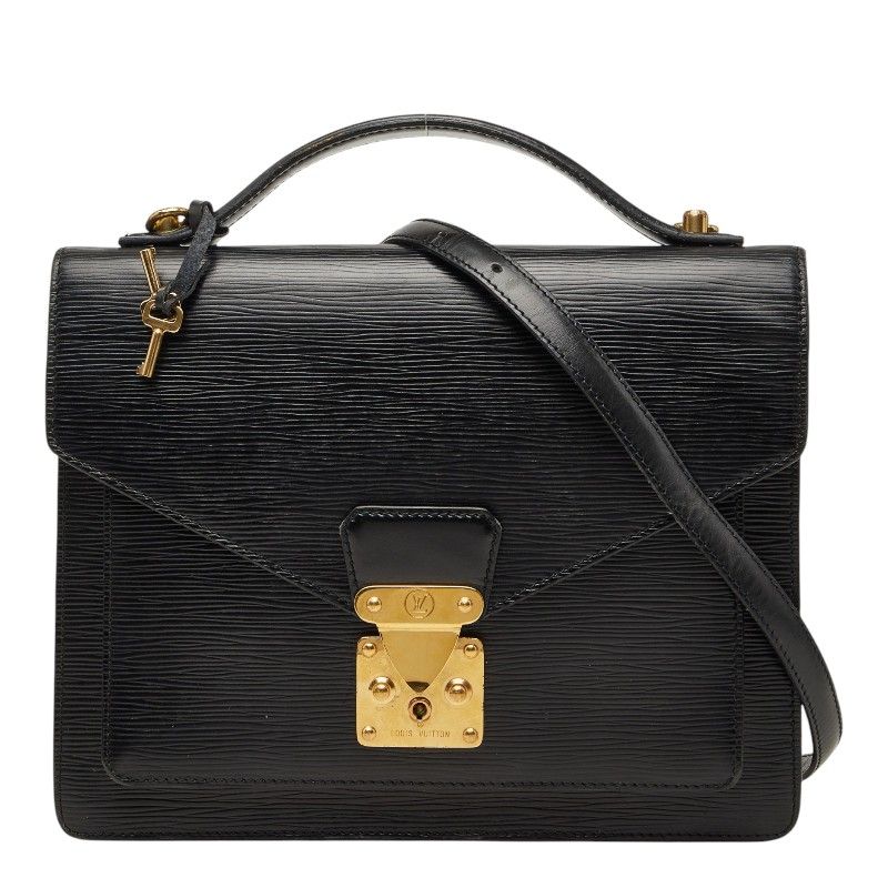 ルイ ヴィトン エピ モンソー ハンドバッグ ショルダーバッグ 2WAY M52122 ノワール ブラック レザー レディース LOUIS VUITTON【1-0271277】