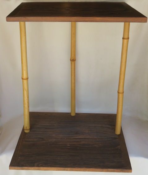 （皐月）焼杉 玄々斎好写 五行棚 組立式 茶道具【税込・送料込】【中古・隙あり】
