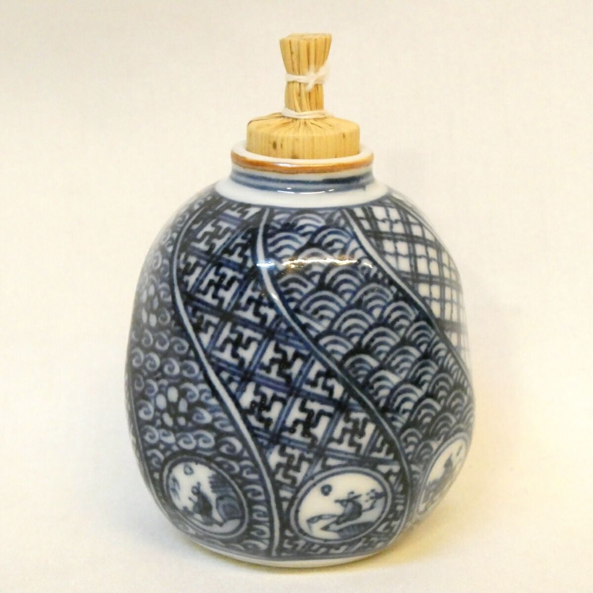 茶箱用 三点揃い】五山窯 林淡幽作 祥瑞 捻 茶碗 振出 茶巾筒 セット