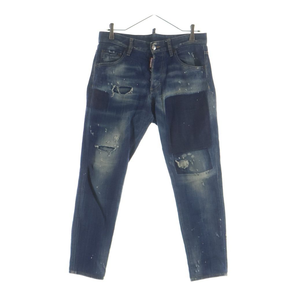 DSQUARED2 (ディースクエアード) TIDY BIKER ダメージ加工 スキニーデニムパンツ S74LB0438 S30342 インディゴ