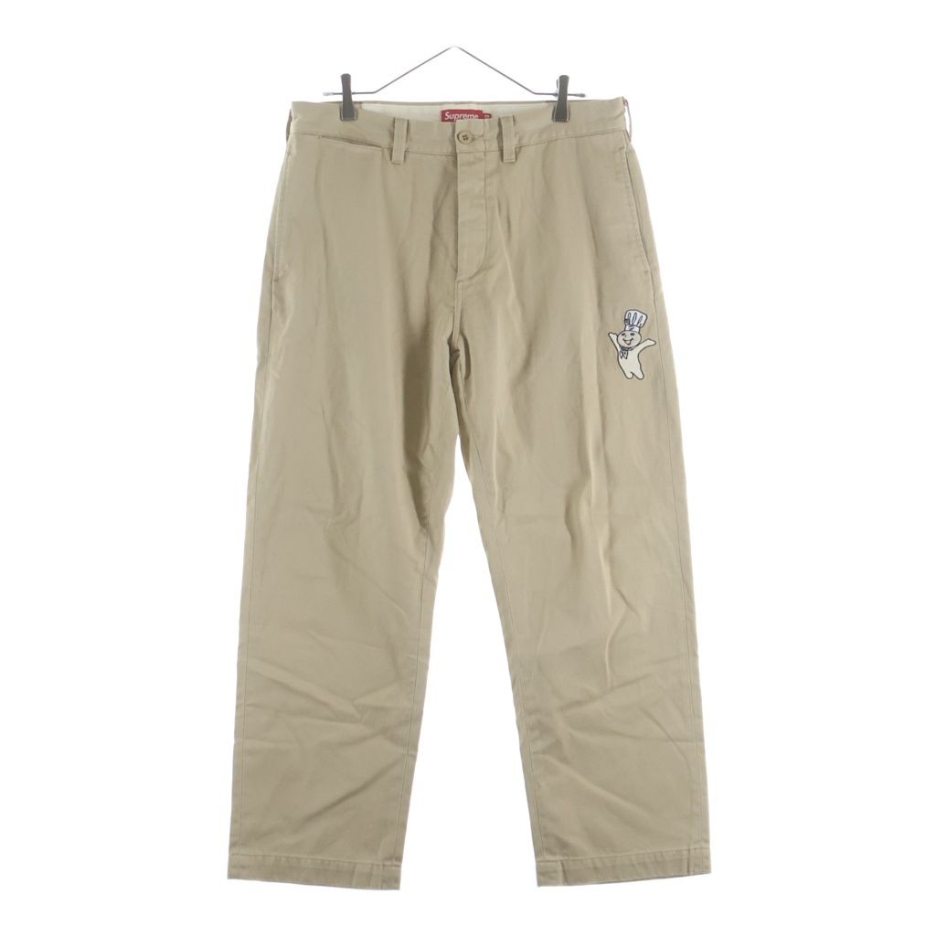 SUPREME (シュプリーム) 22AW ×Pillsbury Doughboy Chino Pants ×ピルズベリー ドゥボーイ刺繍 コットンチノパンツ ベージュ