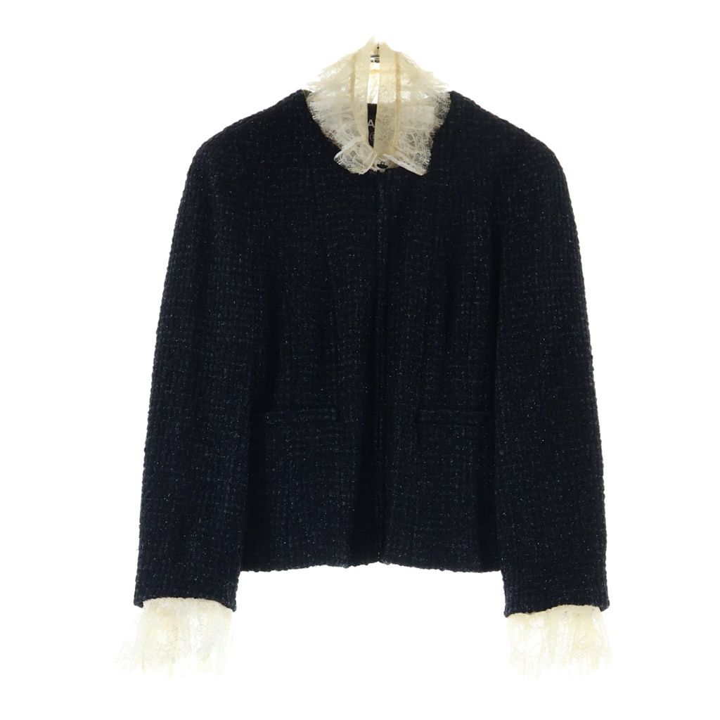 CHANEL (シャネル) ツイードジャケット ブラック 38 レース×3
