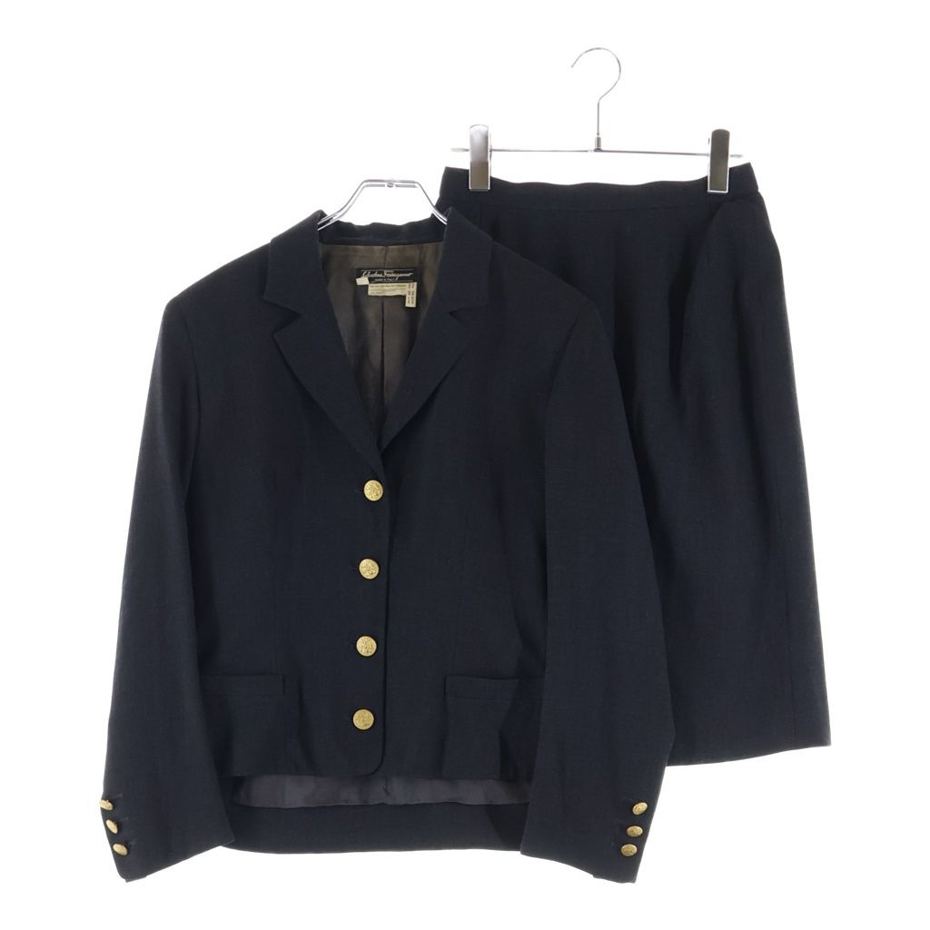 FERRAGAMO (フェラガモ) 金ボタン ウールセットアップ グレー #40
