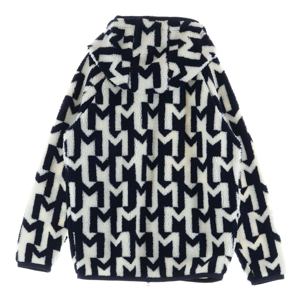 MONCLER モンクレール ボアフリースジップアップフーディ ホワイト/ブラック #S 320918G00063 89A9Z MONCLER (モンクレール) ボアフリースジップアップフーディ ホワイト