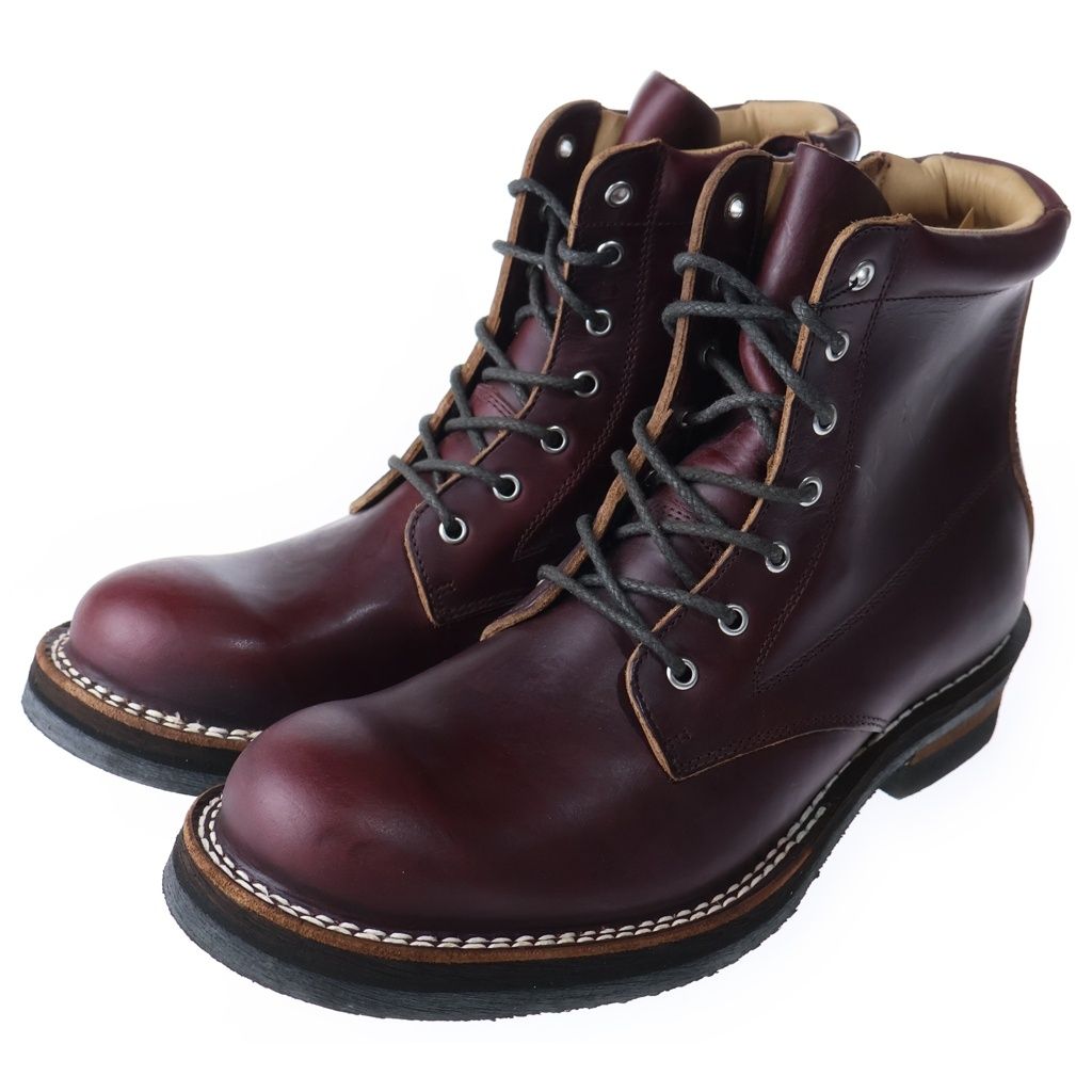 ◎SLOW WEAR LION ワークブーツ 27cm ビブラムソール 黒レザー SLOW WEAR LION (スロウウェアライオン) クロムエクセルレザー サイド