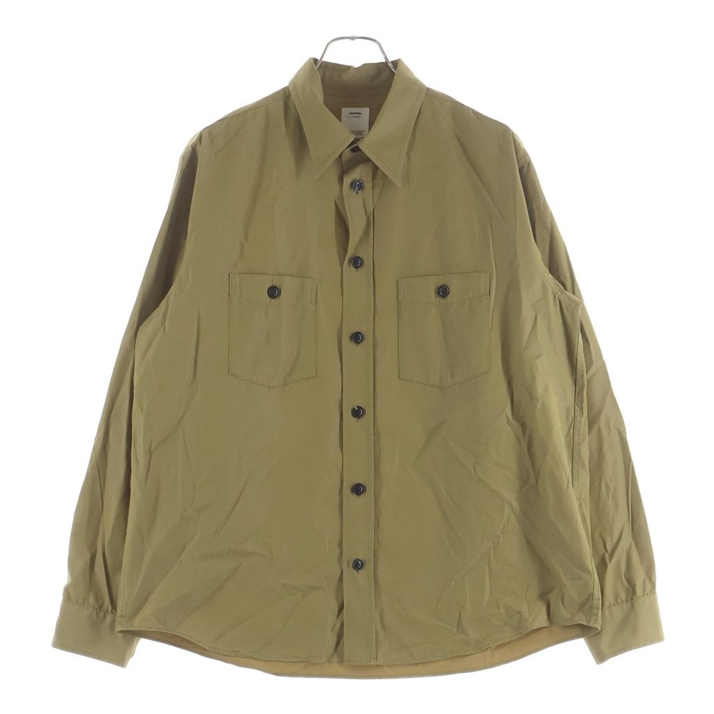 VISVIM (ヴィスヴィム) 19AW USM ALBACORE SHIRT L/S 長袖 シャツ 星条旗 エルボーパッチ 長袖シャツ ベージュ