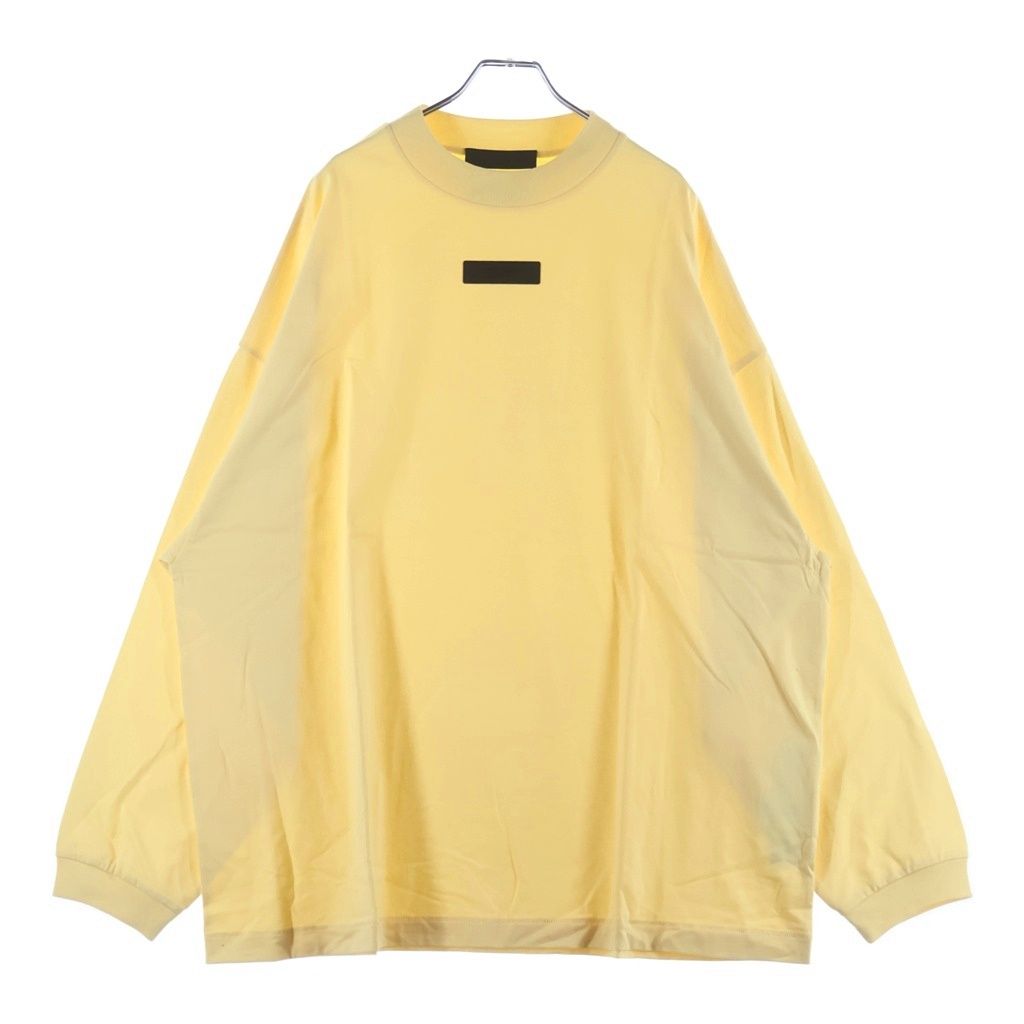 FEAR OF GOD ESSENTIALS (フィアオブゴッド エッセンシャルズ) Rubber Logo Mock Neck L/S T-Shirts ラバーロゴモックネックロングスリーブTシャツ 長袖Tシャツ イエロー