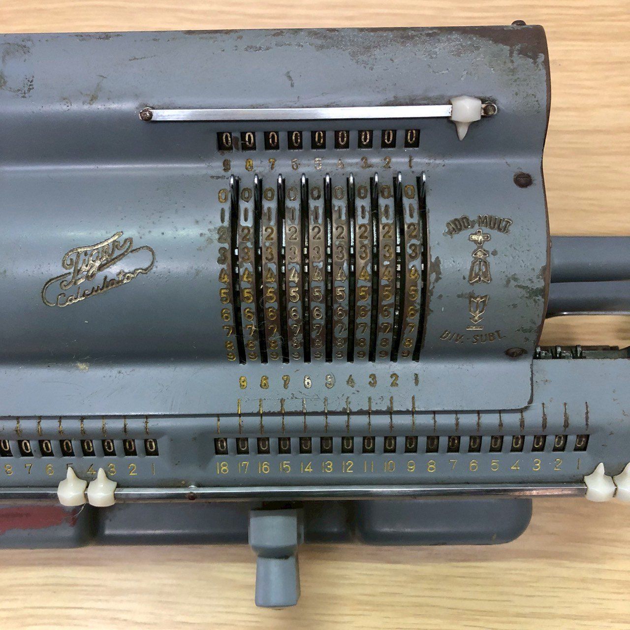 可動品 タイガー計算器 手回し計算機 稀少 アンティーク 昭和レトロ
