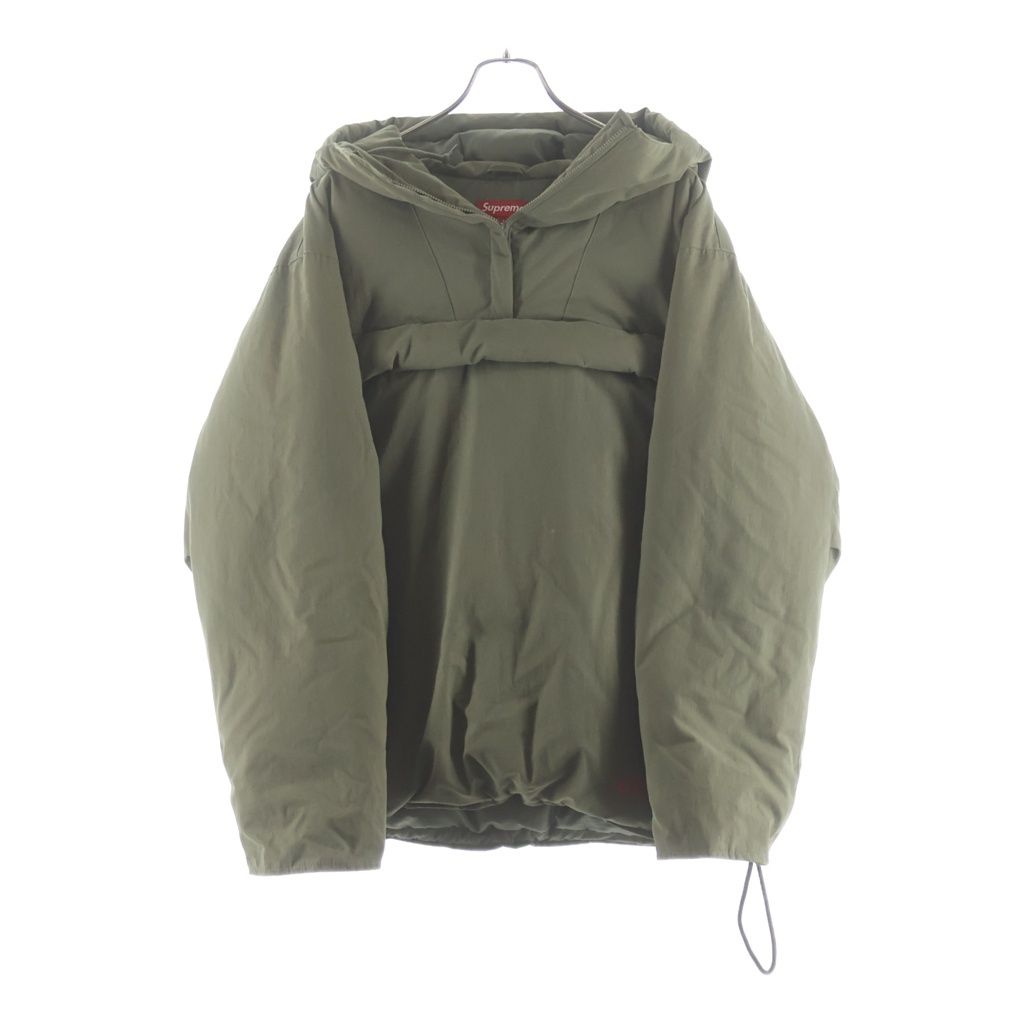 SUPREME (シュプリーム) 22SS Hooded Down Pullover プリントロゴ フーデッドダウンジャケット アノラック カーキ
